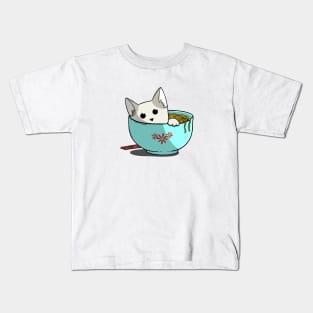 Cat Series: Cat in Bowl Kids T-Shirt